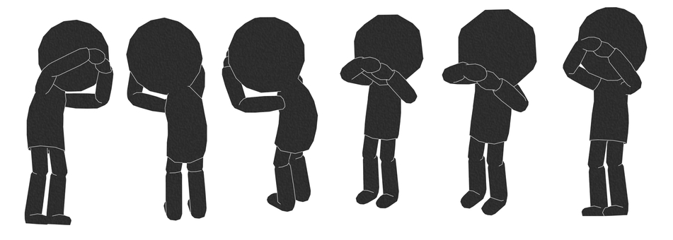 棒人間　ペパクラ風　眩しい  眩しい,チカチカ,不快感,不安,ストレス,つらい,大変,疲れる,具合悪い,繊細のイラスト素材