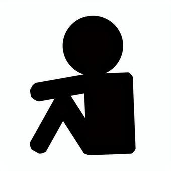悩んでいる人 人,人物,考える,ピクトグラム,座る,思考,悩む,苦悩,困る,ストレスのイラスト素材