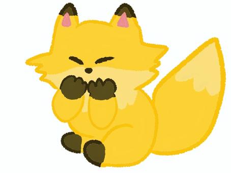 かわいいキツネ キツネ,かわいい,手描き,きつね,動物のイラスト素材