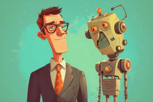 Illustration, robot, ai, male, 