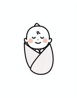 赤ちゃんシンプルおくるみ2 赤ちゃん,ベビー,おくるみ,布,可愛い,シンプル,ほっぺ,愛おしい,子のイラスト素材