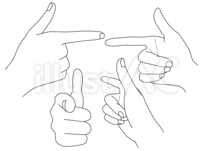手の線画素材9 銃 鉄砲