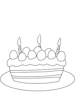 いちごのケーキ ケーキ,スイーツ,いちご,塗り絵,ろうそくのイラスト素材