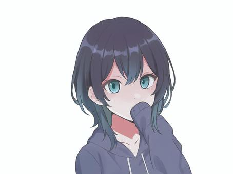 ウルフカットの女の子 ウルフカットの女の子 キャラクター,女の子,可愛い,人物,少女,女性,アイコン,フリーアイコン,美人,イラストのイラスト素材