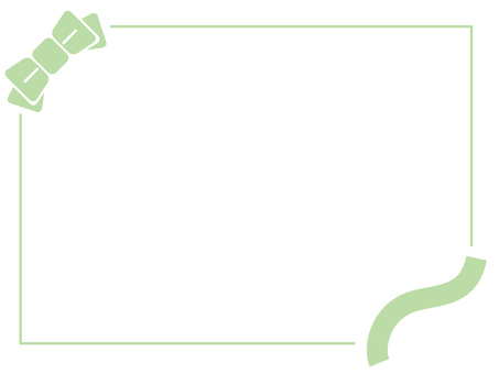 メッセージボード・リボン・四角いフレーム リボン,フレーム,背景,長方形,横長,ウェーブ,カーブ,緑,モダン,デザインのイラスト素材