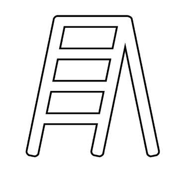 脚立アイコン 脚立,はしご,上る,高所,作業,diy,本屋,棚,大工,日曜大工のイラスト素材