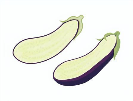 茄子4 茄子,カット,切り口,断面,夏野菜,野菜,生鮮,瓜科,農作物,食材のイラスト素材