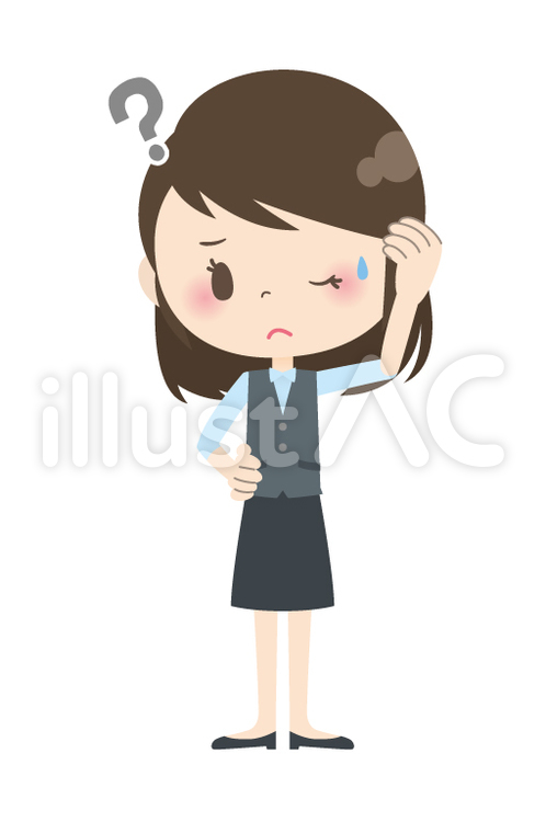 事務員＊不安疑問02 人物,女性,女子のイラスト素材