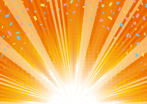 紙吹雪の半円集中線01（オレンジ）_25 紙吹雪,集中線,背景,フレーム,効果線,放射線,ドット,半円,ライン,線のイラスト素材