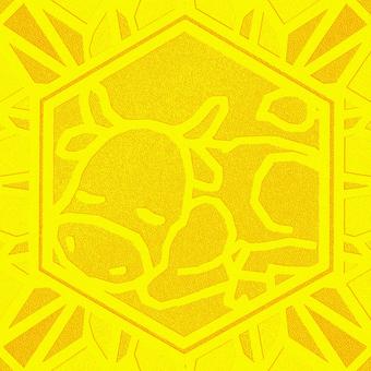 シームレスなモザイク　干支　丑　o  丑,牛,ウシ,干支,支,動物,正月,年賀状,背景素材,バックグラウンドのイラスト素材