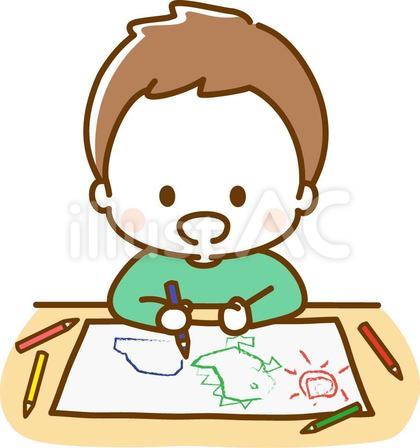 お絵描きする男の子