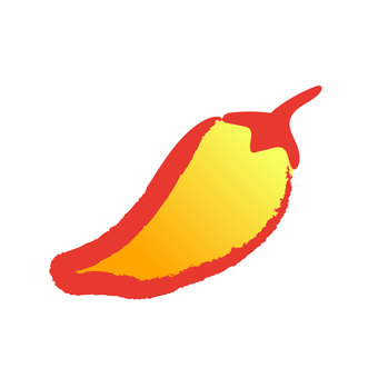 筆で描いた辛そうなトウガラシのイラスト トウガラシ,唐辛子,スパイス,香辛料,一味,辛い,食べ物,食材,イラスト,白バックのイラスト素材