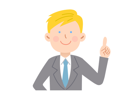 外国人会社員男性_指差し 人物,外国人,海外,通訳,英語,英会話,アメリカ人,会話,ネイティブ,グローバルのイラスト素材