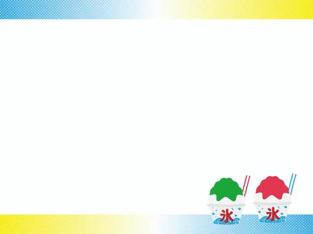 かき氷のフレーム かき氷,シャーベット,フレーム,枠,いちご,祭,メロン,夏,青,黄色のイラスト素材