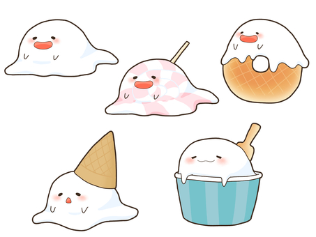 ハロウィンイラスト　とけたおばけちゃんズ