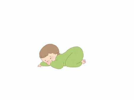 赤ちゃん 赤ちゃん,ねんね,寝る,昼寝,睡眠,ベビー,一体,かわいい,みどり色,子どものイラスト素材