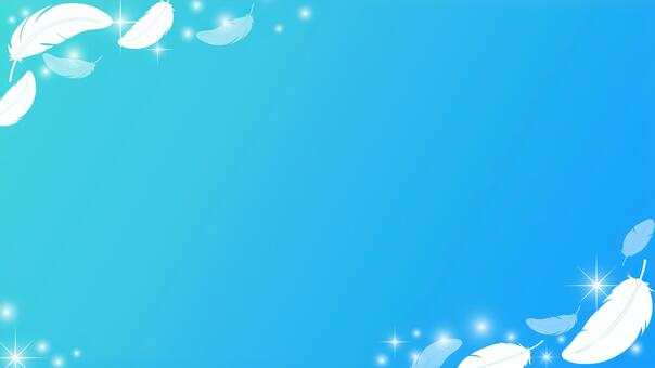 16:9の背景　エンドカード・パワポ素材 羽根,フェザー,やわらかい,ふわふわ,神聖,セット,鳥,パステルカラー,白,繊細のイラスト素材