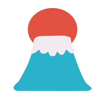 毎年使える正月素材06 富士山と朝日 正月,モチーフ,富士山,朝日,太陽,初日の出,飾り,自然,雪,アイコンのイラスト素材