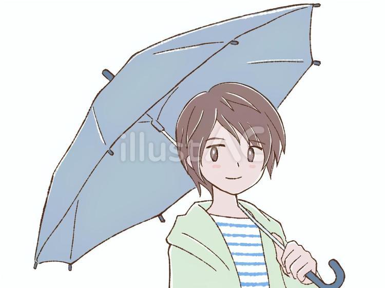 傘を差す男の子 傘,傘差し,アンブレラのイラスト素材