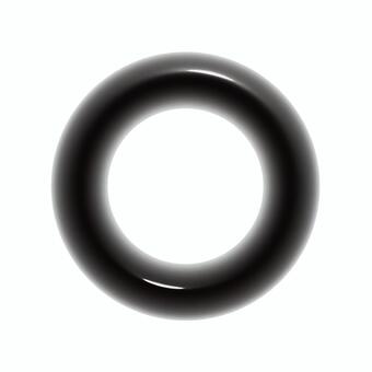 ぷっくりした黒い丸の3Dアイコン 丸,アイコン,フレーム,3d,立体,マーク,リング,可愛い,フェミニン,キュートのイラスト素材