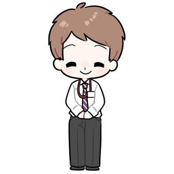 スーツで立つ男性　郵便局員 郵便局員,スーツ,受付,仕事,立ち絵,全身,ビジネス,営業,業務,役職のイラスト素材