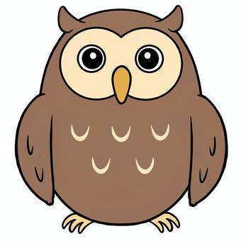 Illustration, owl, a feather, single item, 
