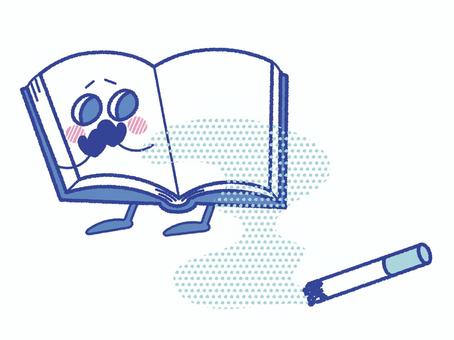 タバコのにおいがつくのを嫌がる本 図書館,本,取り扱い,臭い,香害,迷惑,利用,司書,マナー,ルールのイラスト素材