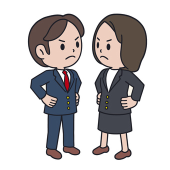 喧嘩する人 女性,喧嘩,口論,対立,トラブル,怒り,葛藤,不満,衝突,緊張のイラスト素材