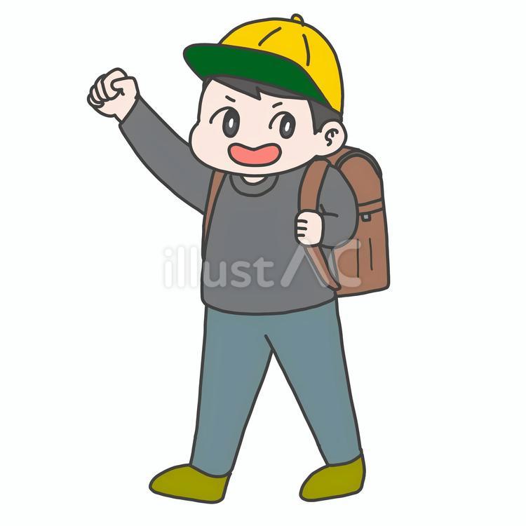 やる気満々の小学生のイラスト 子ども,男の子,女の子のイラスト素材