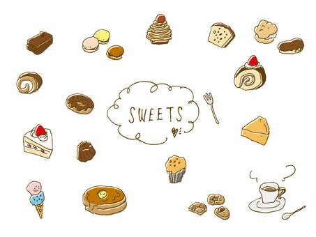 Illustration, handwriting, sweets, cake, 