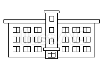 小学校・中学校・高校の線描 ぬりえ・白黒
