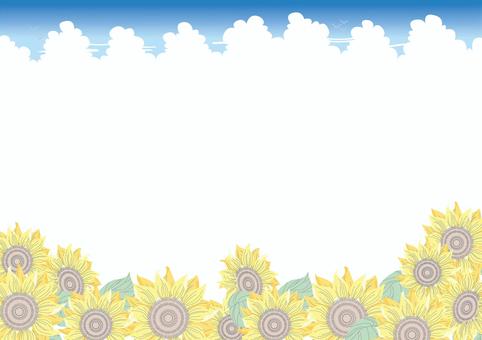 Summer scenery <Sunflower field>, , JPG, PNG and AI