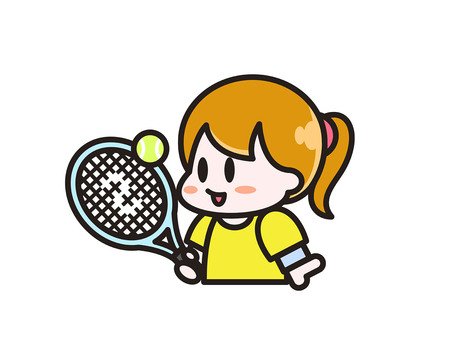 テニス テニス,テニス部,部活,スポーツ,女の子,ラケット,試合のイラスト素材