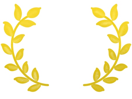 葉っぱのフレーム（ゴールド） フレーム,葉,手描き,見出し,植物,装飾,リーフ,おしゃれ,ナチュラル,葉っぱのイラスト素材