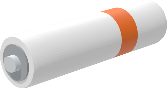 ニッケル水素電池 電化製品,電池,充電池,水素電池,ニッケル水素電池,白色,蛍光色,円筒形,3dcg,立体のイラスト素材