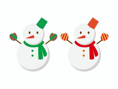 ゆきだるま ゆきだるま,クリスマス,手袋,マフラー,聖夜,飾り,冬,イラスト,かわいい,カットのイラスト素材