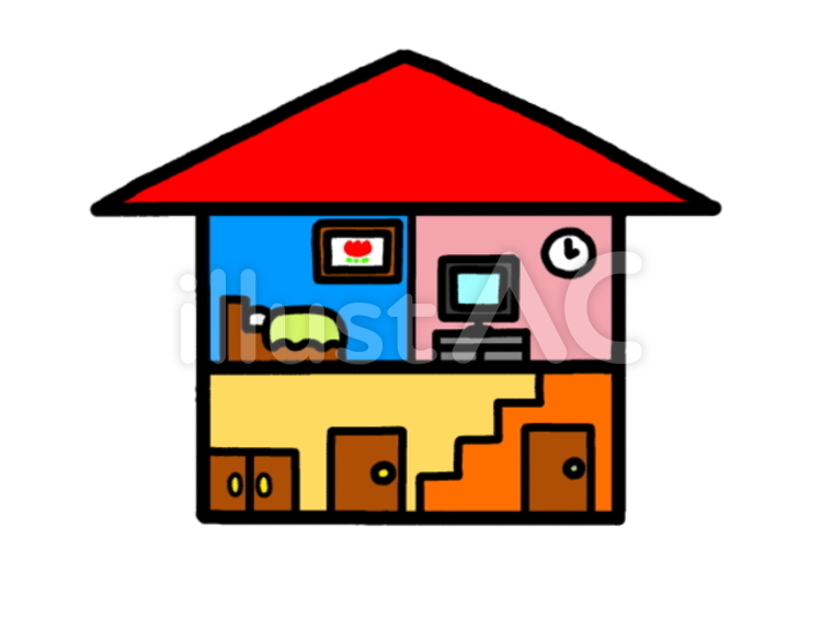 家の断面 断面,自宅,家のイラスト素材