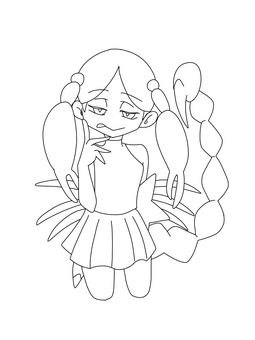 蠍座をモチーフにした女の子 星座,蠍座,モチーフ,女の子,塗り絵のイラスト素材