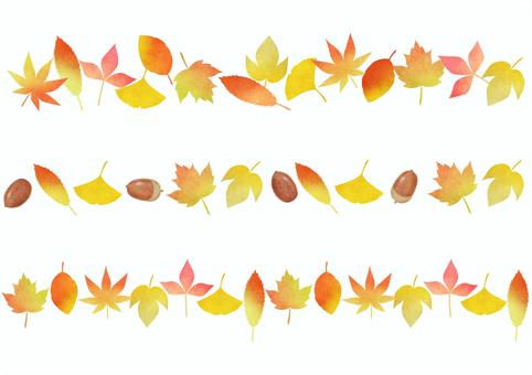 Illustration, sonbahar yaprakları, ginkgo, akçaağaç, 