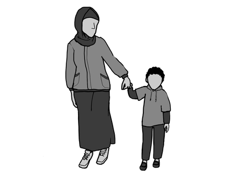 難民の親子02 人物,ポーズ,辛い,苦しい,悲しい,難民,避難,親子,姉弟,逃亡のイラスト素材