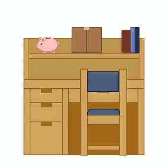 学習デスク2 学習机,ナチュラル,ウッド,机,デスク,勉強机,引き出し,木製,入学祝い,シンプルのイラスト素材