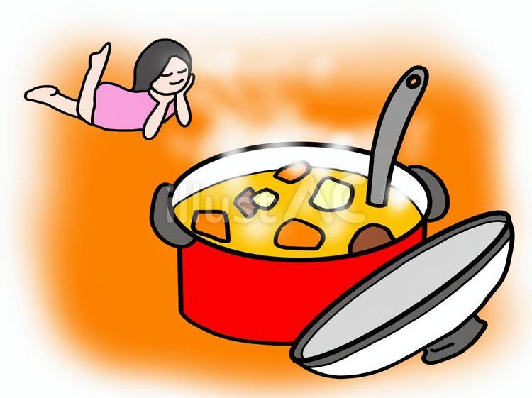 カレーの美味しそうな匂いがするよイラスト - No: 24845026｜無料イラスト・フリー素材なら「イラストAC」