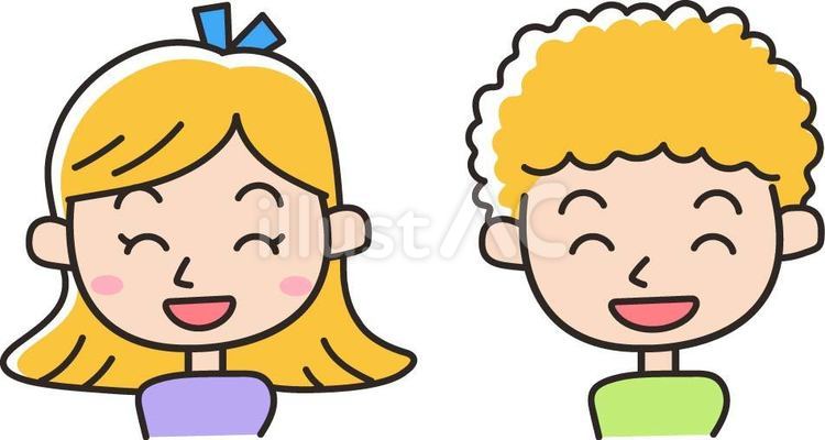 白人の男の子と女の子_笑顔 子ども,小学生,男の子のイラスト素材