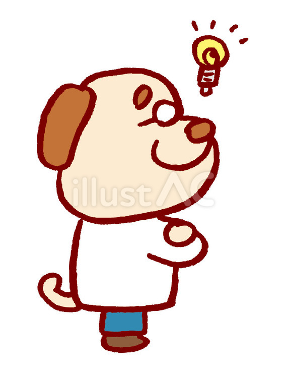 犬の医者　ひらめく 犬,医者,ひらめくのイラスト素材