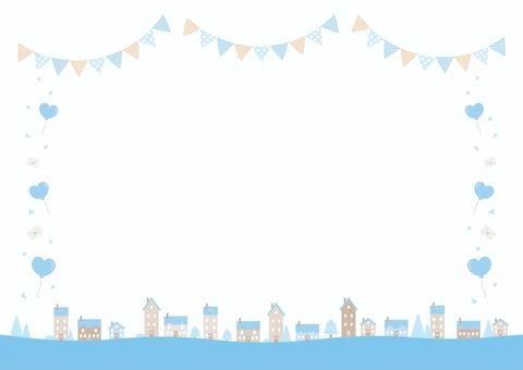 ホワイトデーの街並みの背景