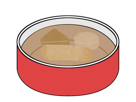 鍋の中のおでん 鍋,調理器具,おでん,こんにゃく,ちくわ,大根,食べ物,汁,冬のイラスト素材