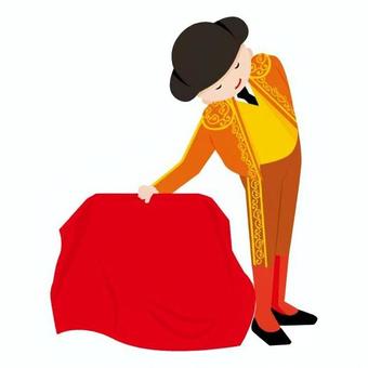 マタドール　構え スペイン,外国,社会,マタドール,闘牛士,構え,布,帽子,衣装,姿勢のイラスト素材