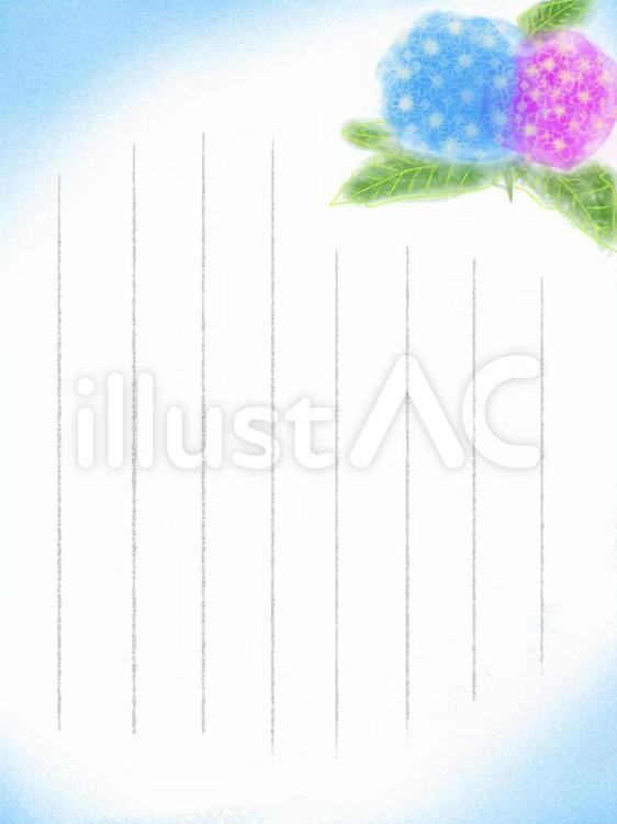 あじさい便箋 あじさい,便箋,手紙のイラスト素材