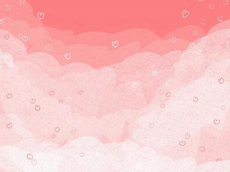 Illustration, heart, cloud, pink, 