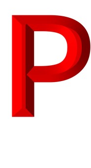 ３Dアルファベット大文字赤P p,アルファベット,大文字,立体,3d,赤,装飾文字,フォント,デザイン,アイコンのイラスト素材